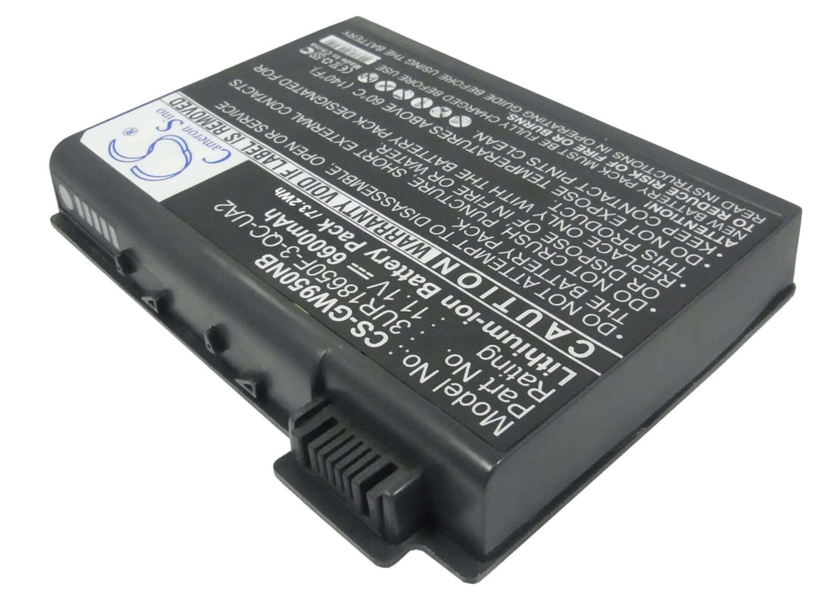 Black Battery For Gateway Solo 9500, Solo 9500cx, Solo 9550cl 11.1v, 6600mah - 73.26wh Batteries for Electronics Cameron Sino Technology Limited (Suspended)