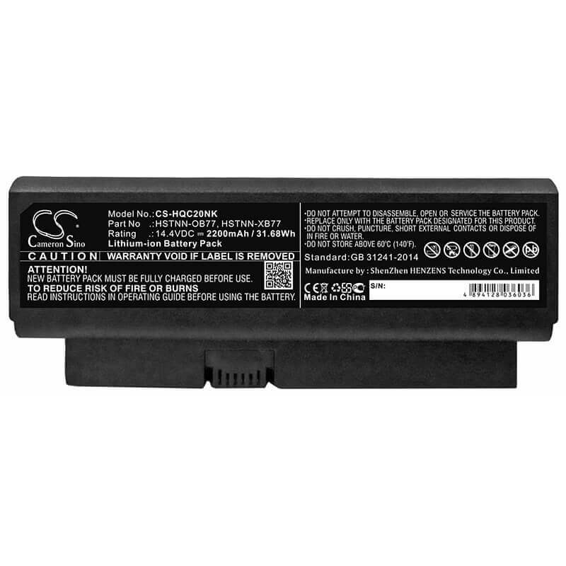 Black Battery For Hp Business Notebook 2230s, Presario Cq20, Presario Cq20-100 14.4v, 2200mah - 31.68wh Notebook, Laptop Cameron Sino Technology Limited