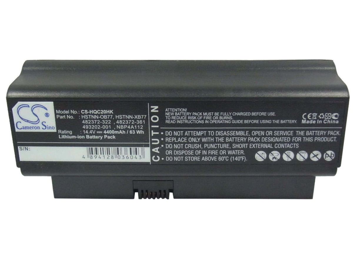 Black Battery For Hp Business Notebook 2230s, Presario Cq20, Presario Cq20-100 14.4v, 4400mah - 63.36wh Notebook, Laptop Cameron Sino Technology Limited