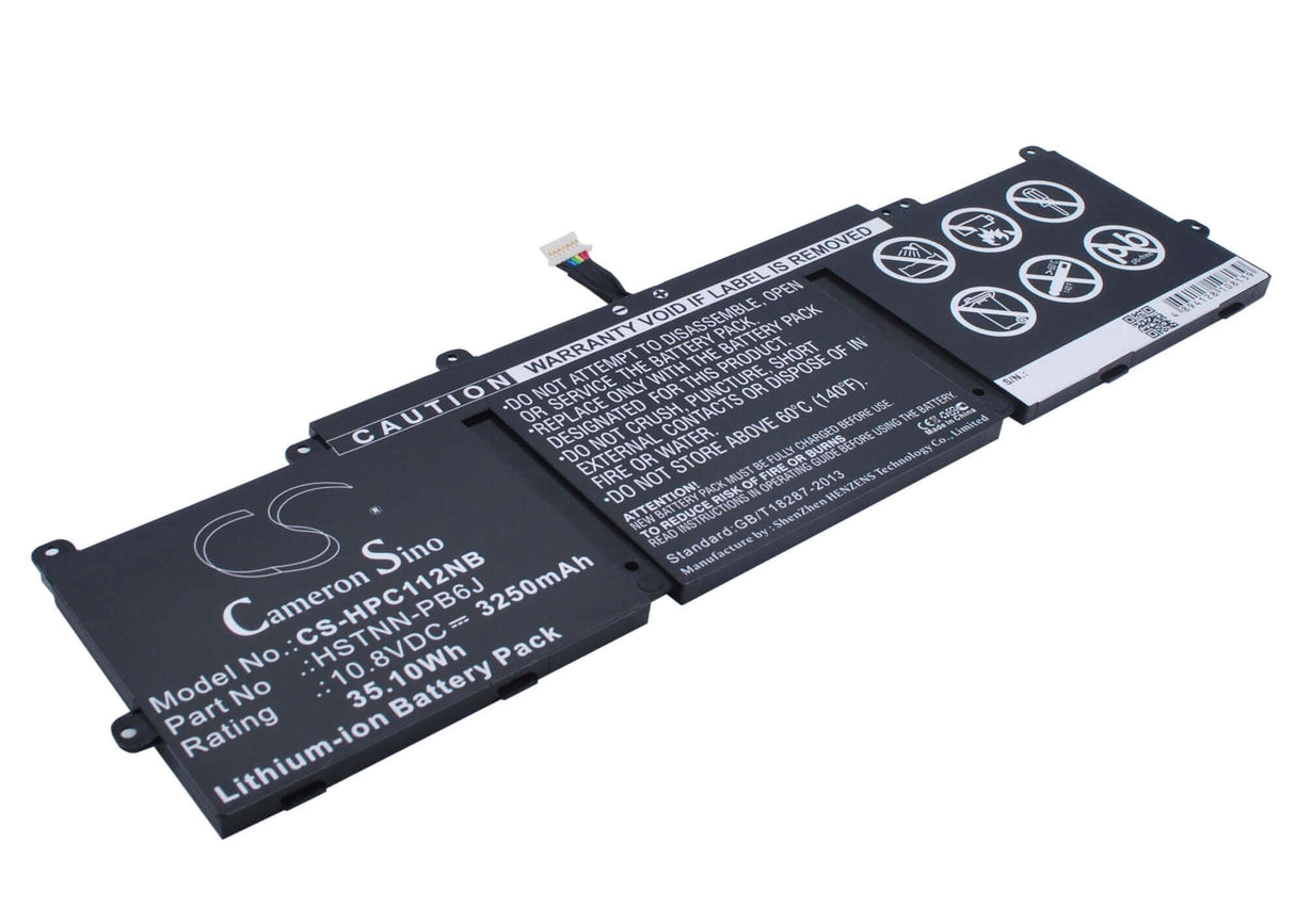 Batterie noire pour HP Chromebook 11-2101tu, Chromebook 11-2110nr, Chromebook 11 G3 10.8v, 3250mAh - 35.10Wh Notebook, ordinateur portable Cameron Sino Technology Limited