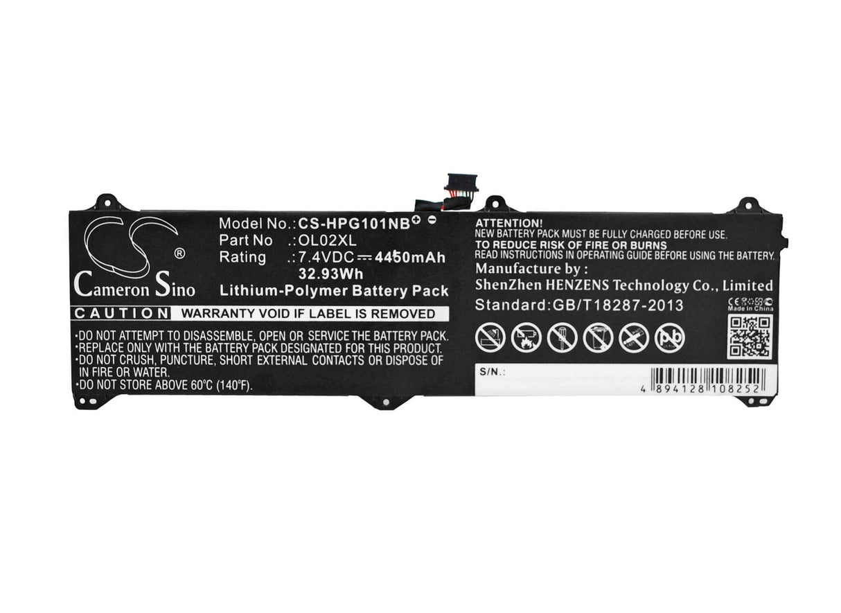 Batterie noire pour HP Elite X2 G1, Elite X2 1011 G1, L8l94pa 7.4v, 4450mah - 32.93wh Notebook, Laptop Cameron Sino Technology Limited