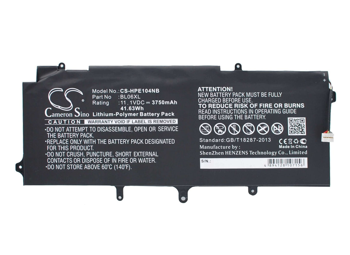 Black Battery For Hp Elitebook 1040, Elitebook Folio 1040 G1, Elitebook Folio 1040 G2 11.1v, 3750mah - 41.63wh Notebook, Laptop Cameron Sino Technology Limited