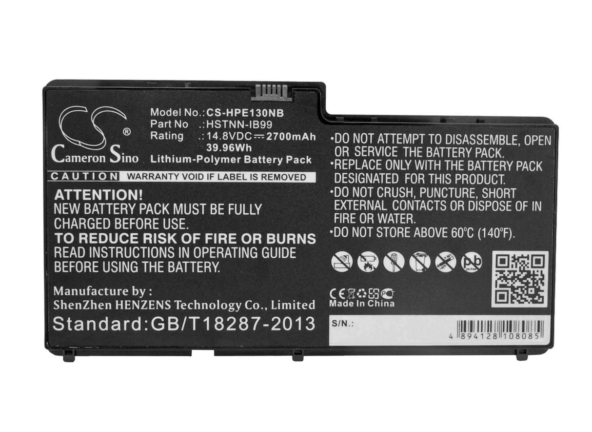 Black Battery For Hp Envy 13, Envy 13-1000, Envy 13-1001tx 14.8v, 2700mah - 39.96wh Notebook, Laptop Cameron Sino Technology Limited