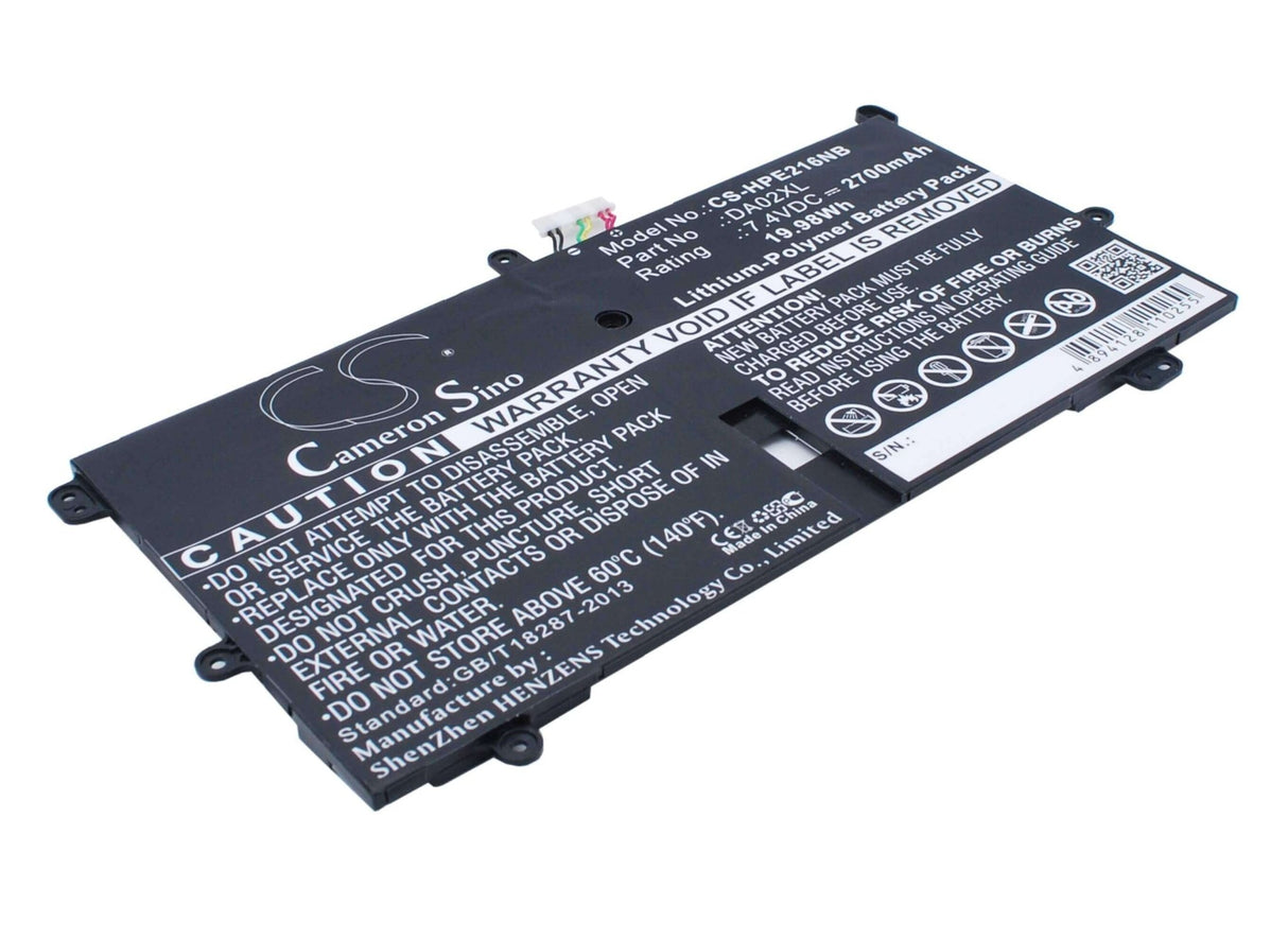Black Battery For Hp Envy X2 11.6, Envy X2 11-g010nr, Envy X2 11-g000eg 7.4v, 2700mah - 19.98wh Batteries for Electronics Cameron Sino Technology Limited (Suspended)