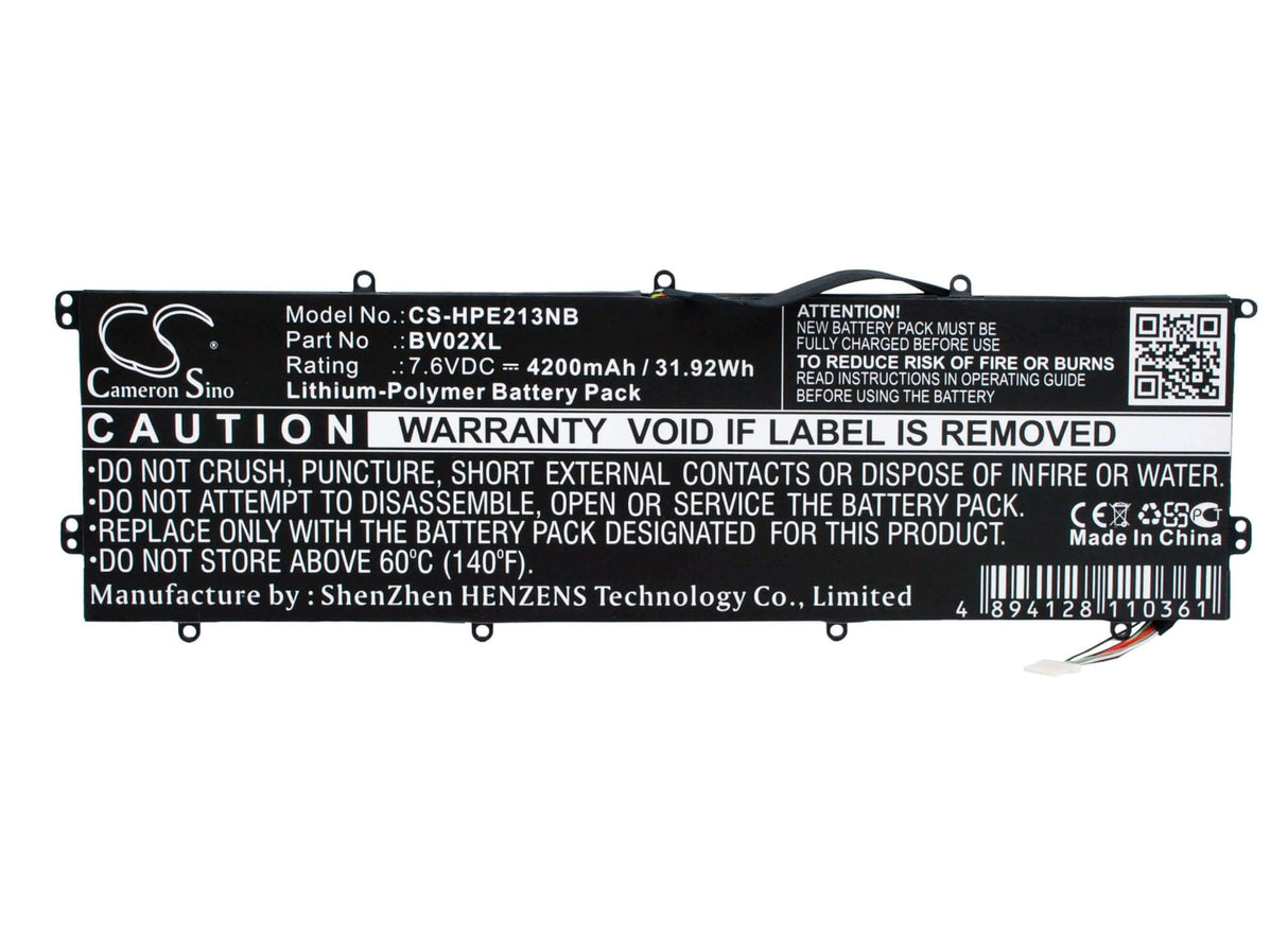 Batterie noire pour Hp Envy X2 13", Envy X2 13-j000ng, Envy X2 13-j000ns 7.6v, 4200mah - 31.92wh Notebook, Laptop Cameron Sino Technology Limited