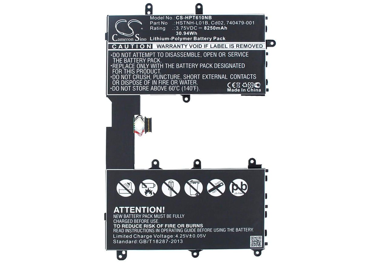 Black Battery For Hp Omni 10, Pro Tablet 610, Hstnh-q12c 3.75v, 8250mah - 30.94wh Notebook, Laptop Cameron Sino Technology Limited