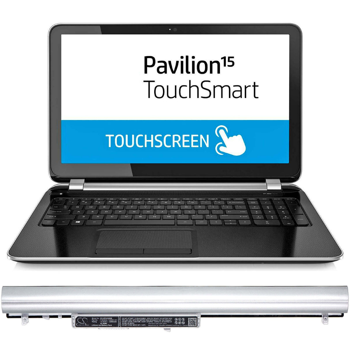 Black Battery For Hp Pavilion Touchsmart 14, Pavilion Touchsmart 15, Pavilion Touchsmart 14-n048ca 14.8v, 2200mah - 32.56wh Notebook, Laptop Cameron Sino Technology Limited