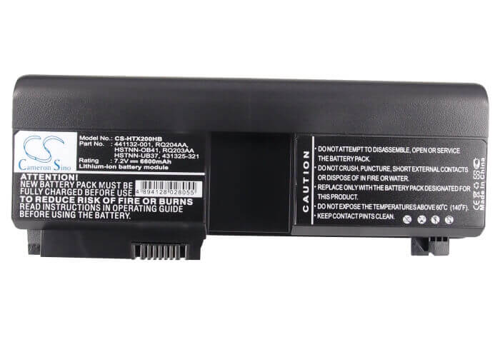 Black Battery For Hp Pavilion Tx1080ea, Pavilion Tx1204au, Pavilion Tx1219au 14.8v, 6600mah - 97.68wh Batteries for Electronics Cameron Sino Technology Limited (Suspended)