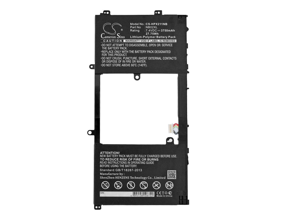 Black Battery For Hp Pavilion X2, Pavilion 11.6" X2, 11-h010nr 7.4v, 3750mah - 27.75wh Notebook, Laptop Cameron Sino Technology Limited