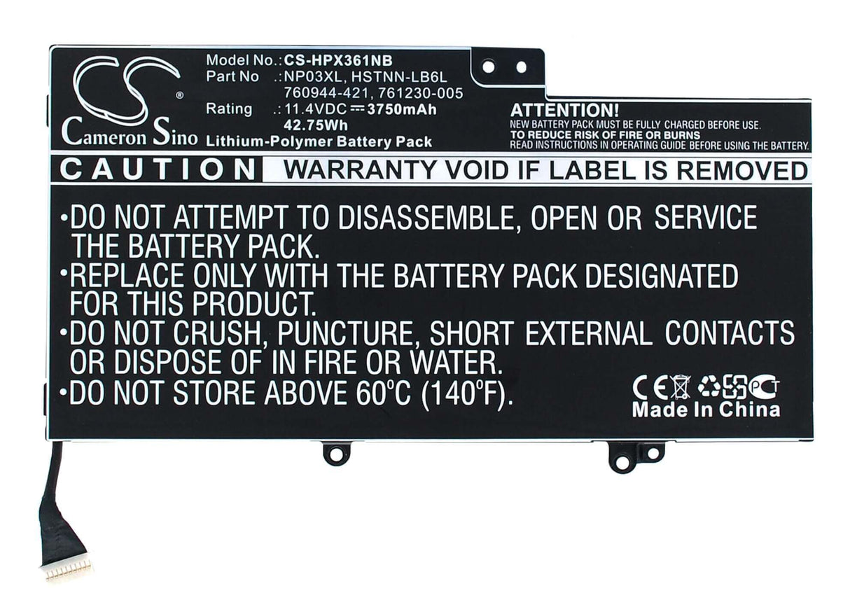 Batterie noire pour HP Pavilion X360, Pavilion X360 13-a010dx, Tpn-q146 11.4v, 3750mah - 42.75wh Notebook, Laptop Cameron Sino Technology Limited