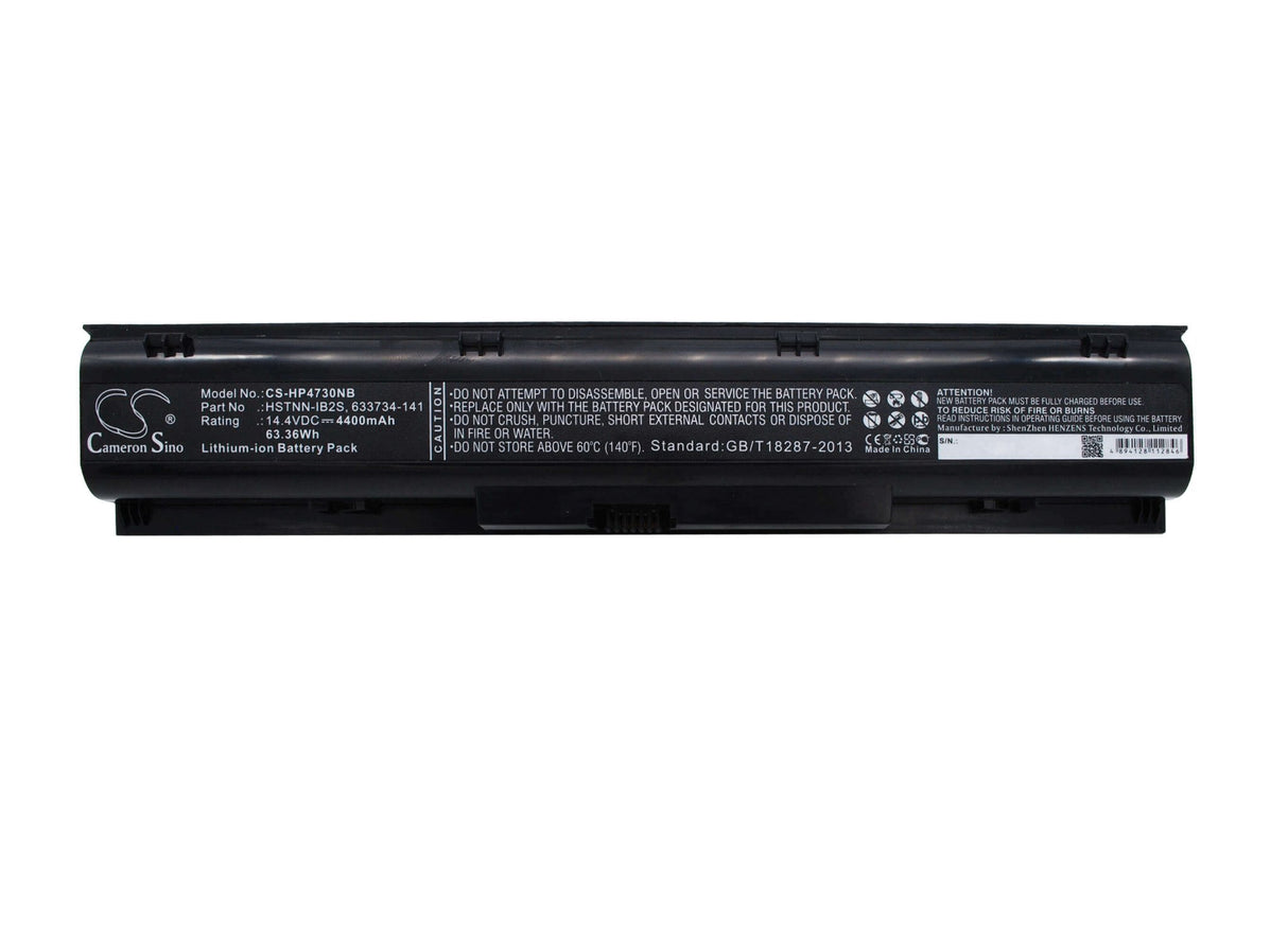 Batterie noire pour HP Probook 4730s, Probook 4740s 14.4v, 4400mah - 63.36wh Notebook, Laptop Cameron Sino Technology Limited