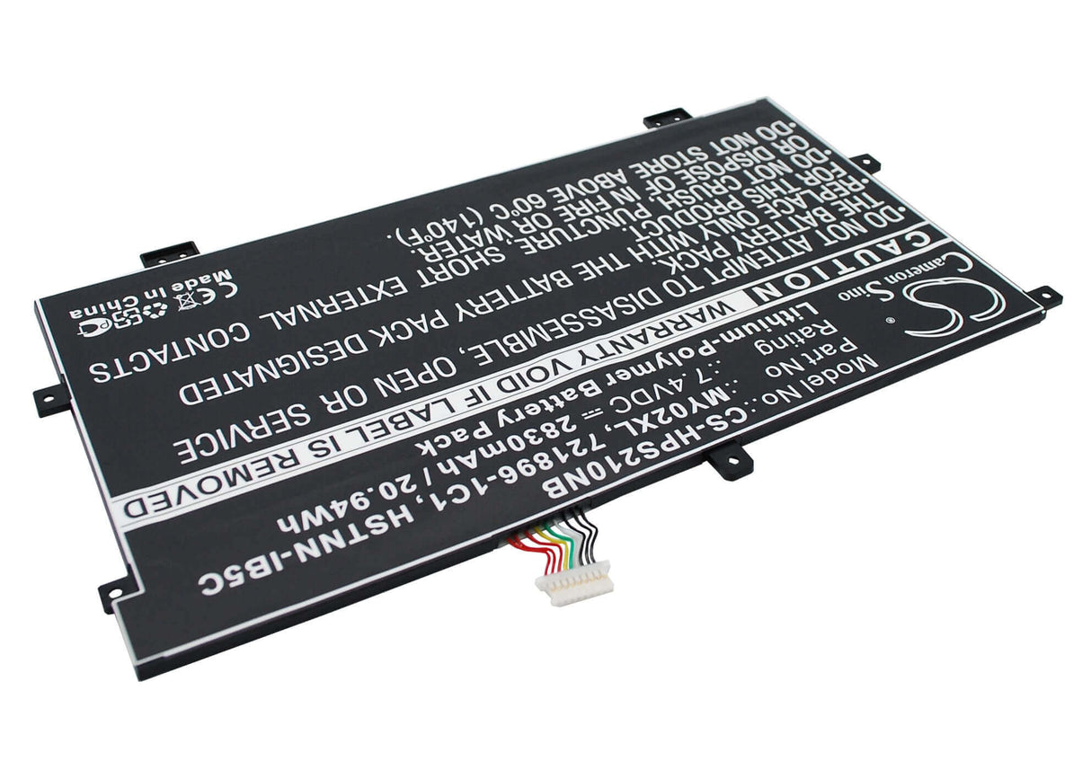 Black Battery For Hp Slatebook X2, Slatebook X2 10-h010nr, Tpn-q127 7.4v, 2830mah - 20.94wh Notebook, Laptop Cameron Sino Technology Limited
