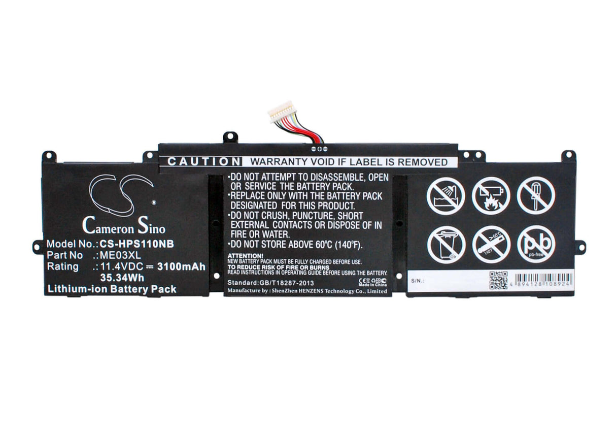 Black Battery For Hp Stream 11-d001dx, Stream 11-d010ca, Stream 11-d010nr 11.4v, 3100mah - 35.34wh Notebook, Laptop Cameron Sino Technology Limited