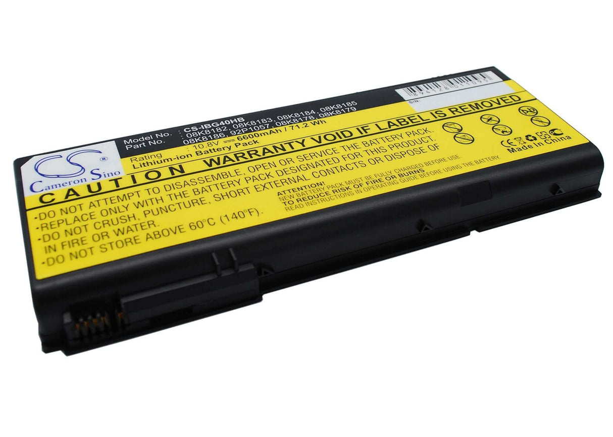 Black Battery For Ibm Thinkpad G40, Thinkpad G41-2881, Thinkpad G40-2389 10.8v, 6600mah - 71.28wh Notebook, Laptop Cameron Sino Technology Limited (Suspended)