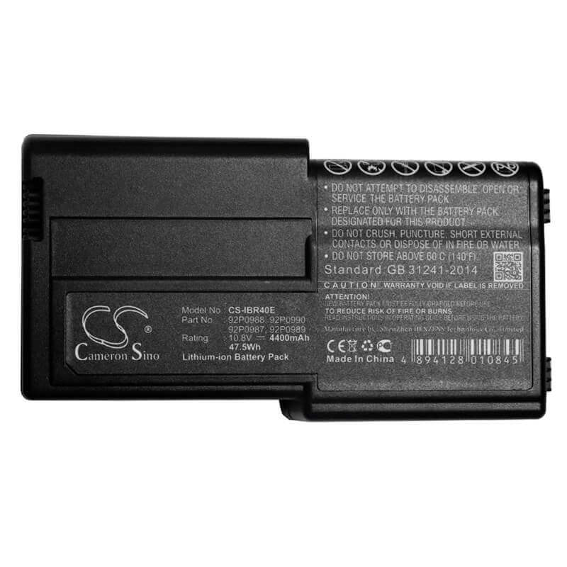 Black Battery For Ibm Thinkpad R40e, Thinkpad R40e-2684, Thinkpad R40e-2685 10.8v, 4400mah - 47.52wh Notebook, Laptop Cameron Sino Technology Limited