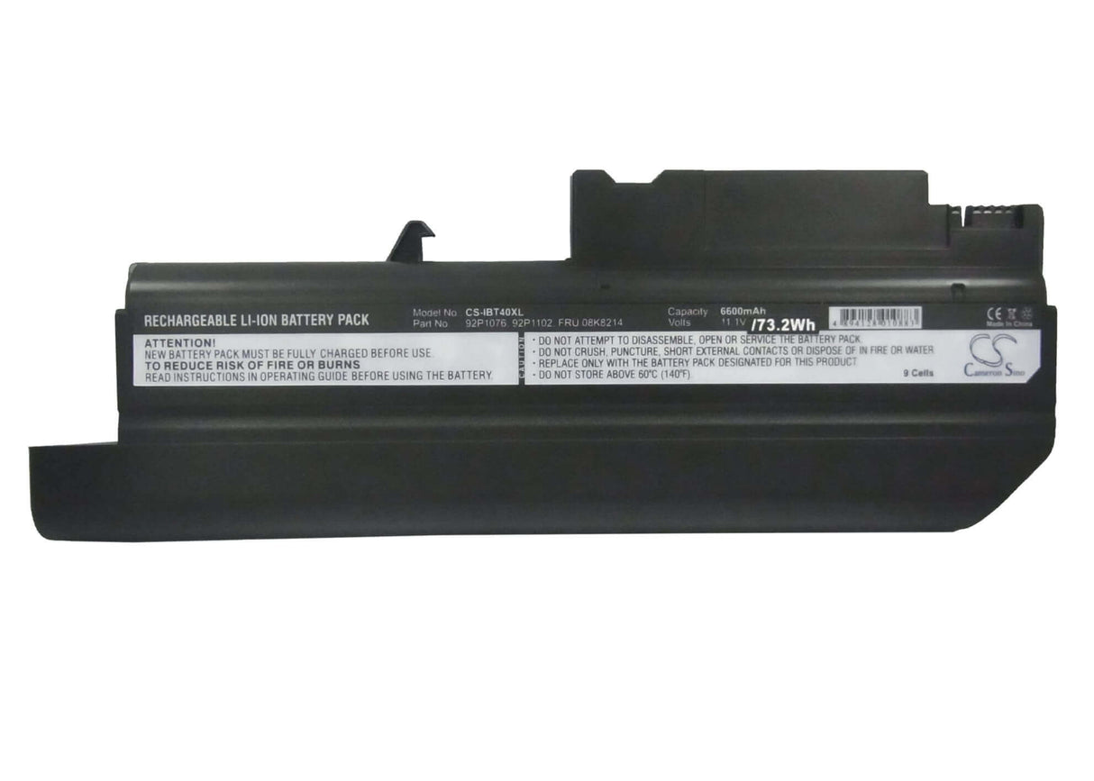 Black Battery For Ibm Thinkpad R51e-1848, Thinkpad R50p 1830, Thinkpad R50p1836 10.8v, 6600mah - 71.28wh Notebook, Laptop Cameron Sino Technology Limited (Suspended)