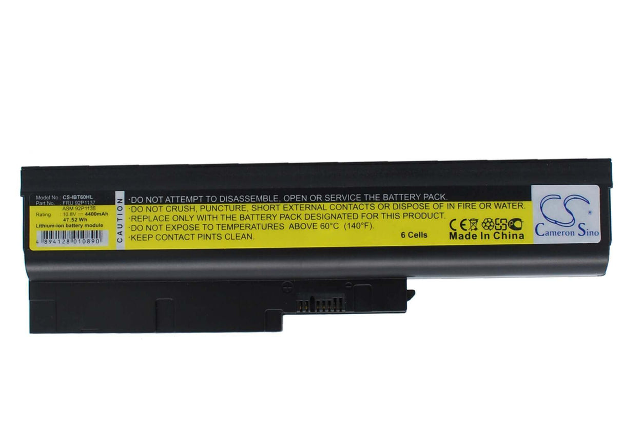 Black Battery For Ibm Thinkpad R60, Thinkpad R61, Thinkpad R60 9455 10.8v, 4400mah - 47.52wh Notebook, Laptop Cameron Sino Technology Limited