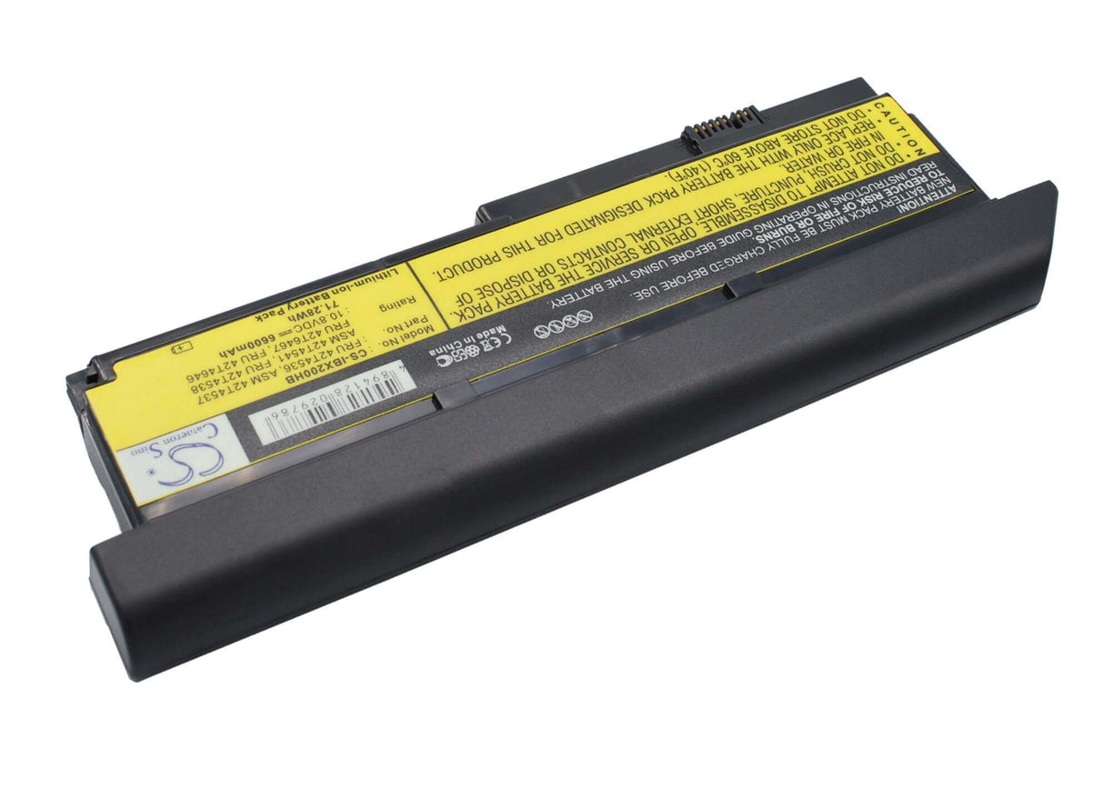 Black Battery For Ibm Thinkpad X200, Thinkpad X200s, Thinkpad X200s 7465 10.8v, 6600mah - 71.28wh Notebook, Laptop Cameron Sino Technology Limited