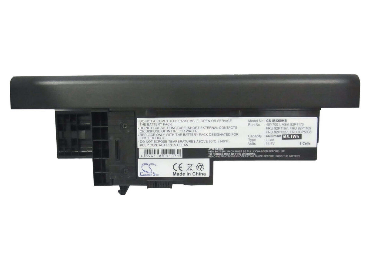 Black Battery For Ibm Thinkpad X60, Thinkpad X61, Thinkpad X60 1702 14.4v, 4400mah - 63.36wh Notebook, Laptop Cameron Sino Technology Limited