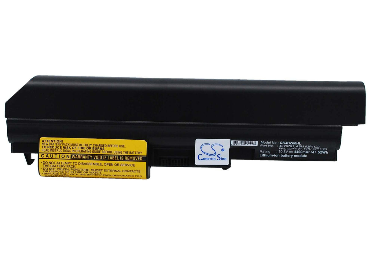 Black Battery For Ibm Thinkpad Z61t 9448, Thinkpad Z61t 9441, Thinkpad Z60t 2514 10.8v, 4400mah - 47.52wh Notebook, Laptop Cameron Sino Technology Limited