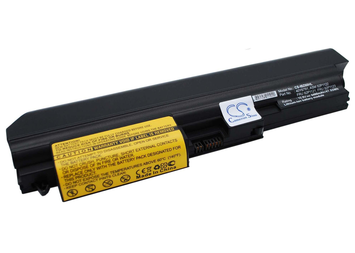 Black Battery For Ibm Thinkpad Z61t 9448, Thinkpad Z61t 9441, Thinkpad Z60t 2514 10.8v, 4400mah - 47.52wh Notebook, Laptop Cameron Sino Technology Limited