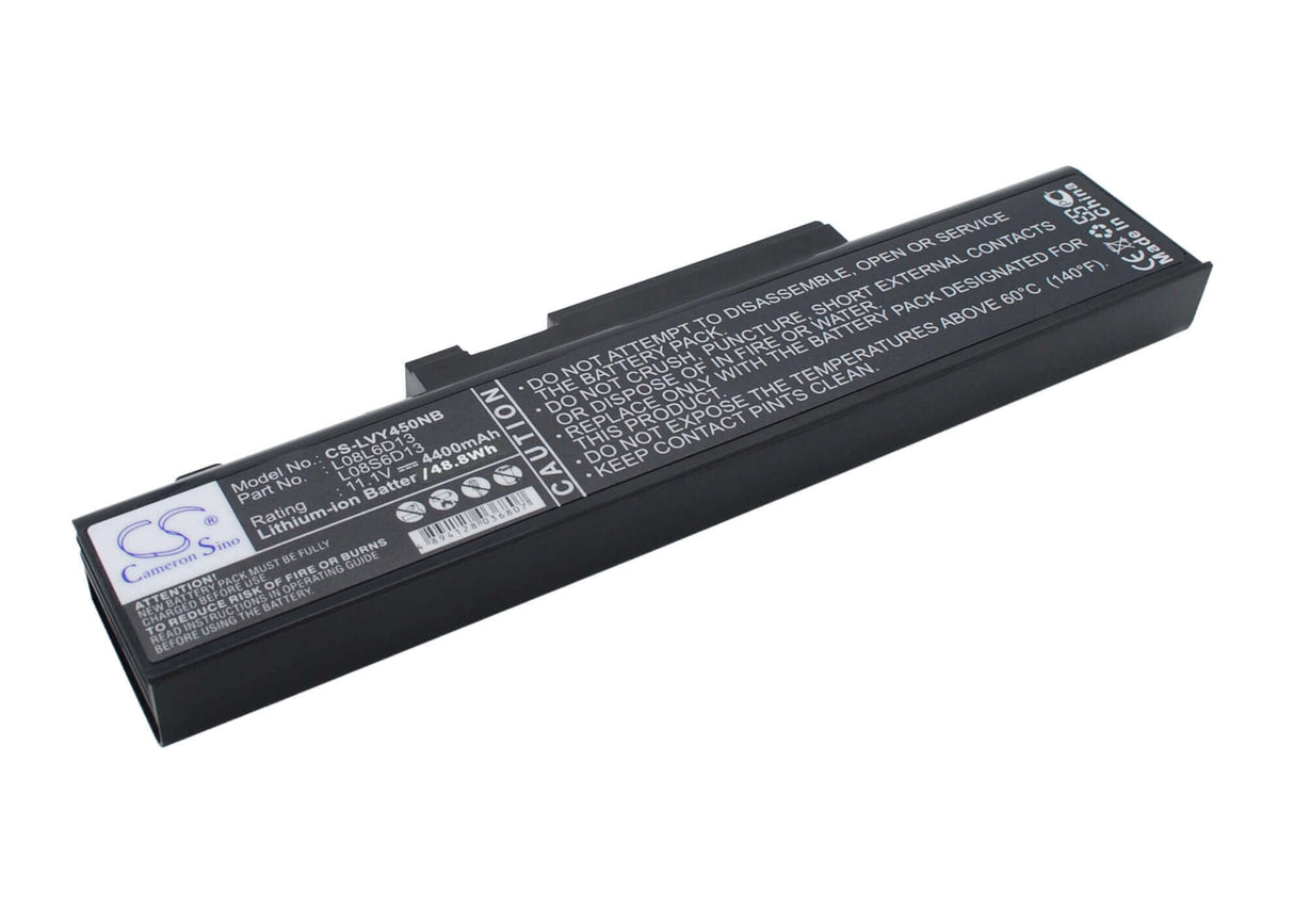 Black Battery For Lenovo Ideapad Y450, Ideapad Y450 20020, Ideapad Y450 4189 11.1v, 4400mah - 48.84wh Notebook, Laptop Cameron Sino Technology Limited