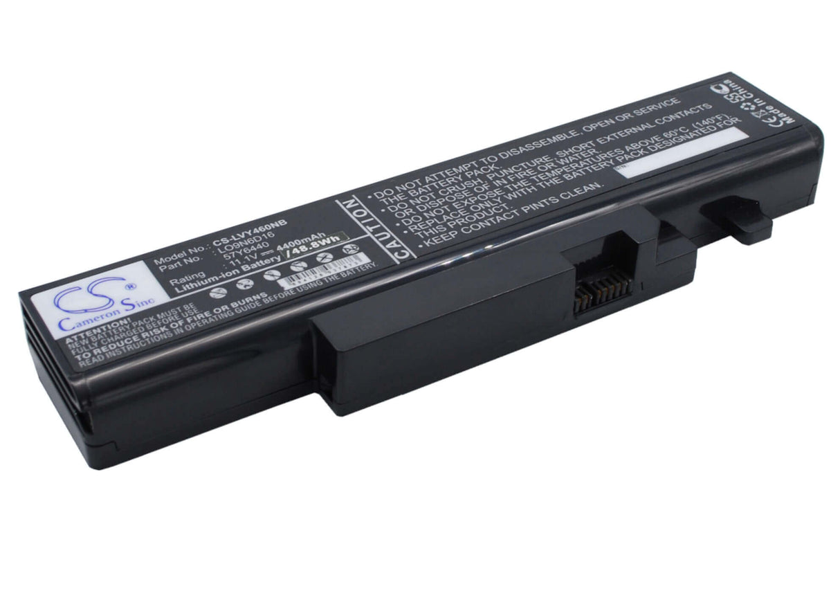 Black Battery For Lenovo Ideapad Y460, Ideapad Y560, Ideapad Y460a-ith 11.1v, 4400mah - 48.84wh Notebook, Laptop Cameron Sino Technology Limited