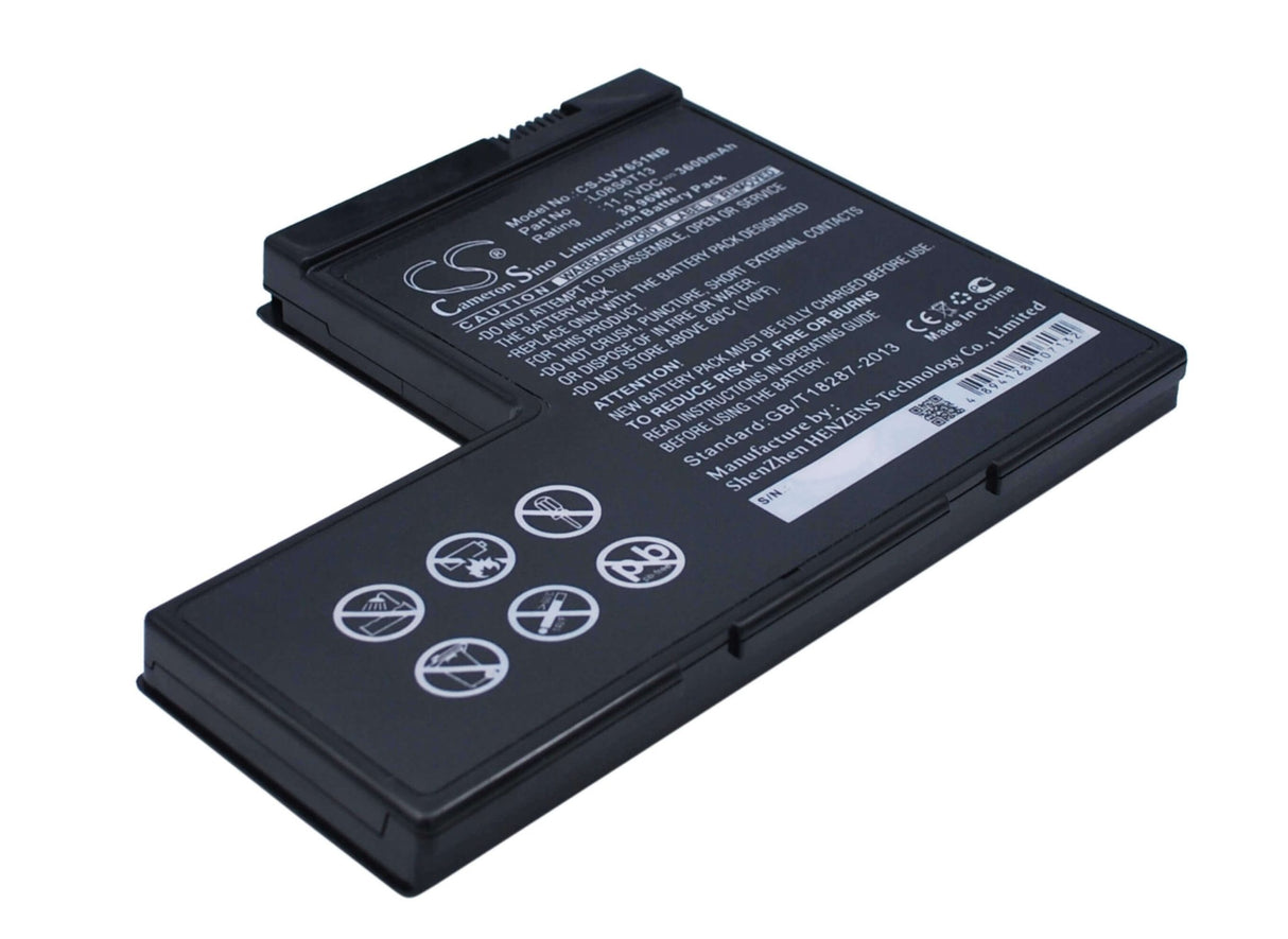Black Battery For Lenovo Ideapad Y650, Ideapad Y650 4185, Ideapad Y650a 11.1v, 3600mah - 39.96wh Notebook, Laptop Cameron Sino Technology Limited