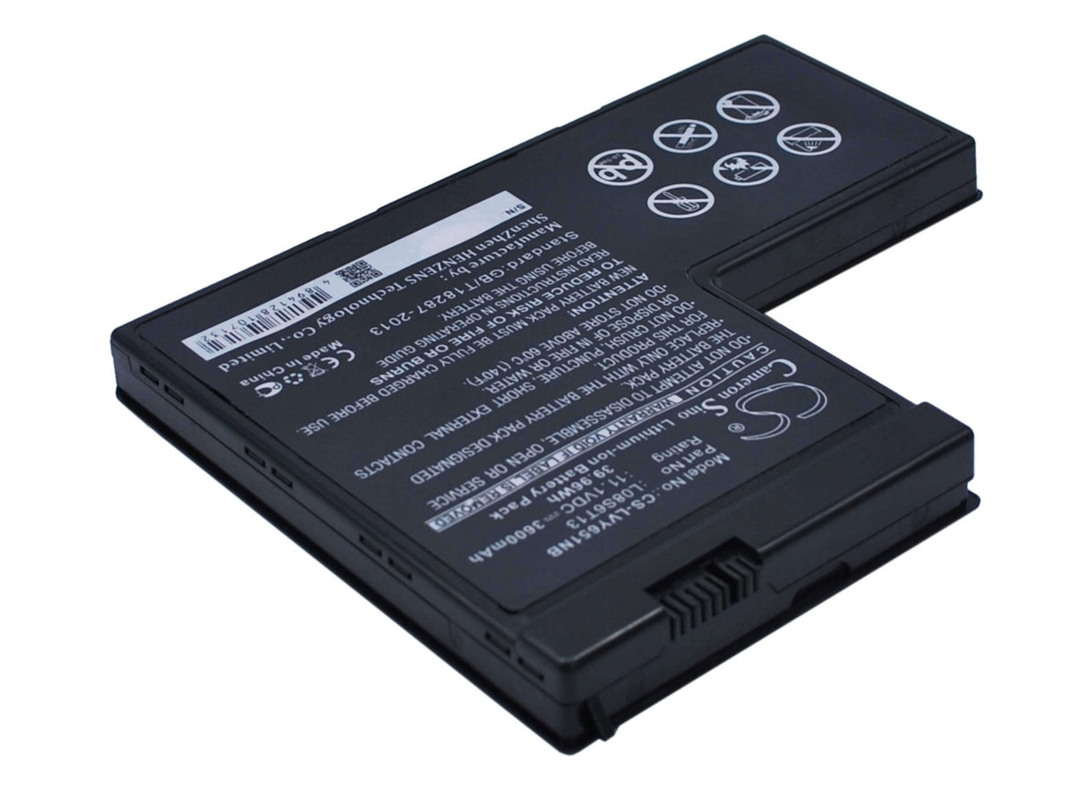 Black Battery For Lenovo Ideapad Y650, Ideapad Y650 4185, Ideapad Y650a 11.1v, 3600mah - 39.96wh Notebook, Laptop Cameron Sino Technology Limited