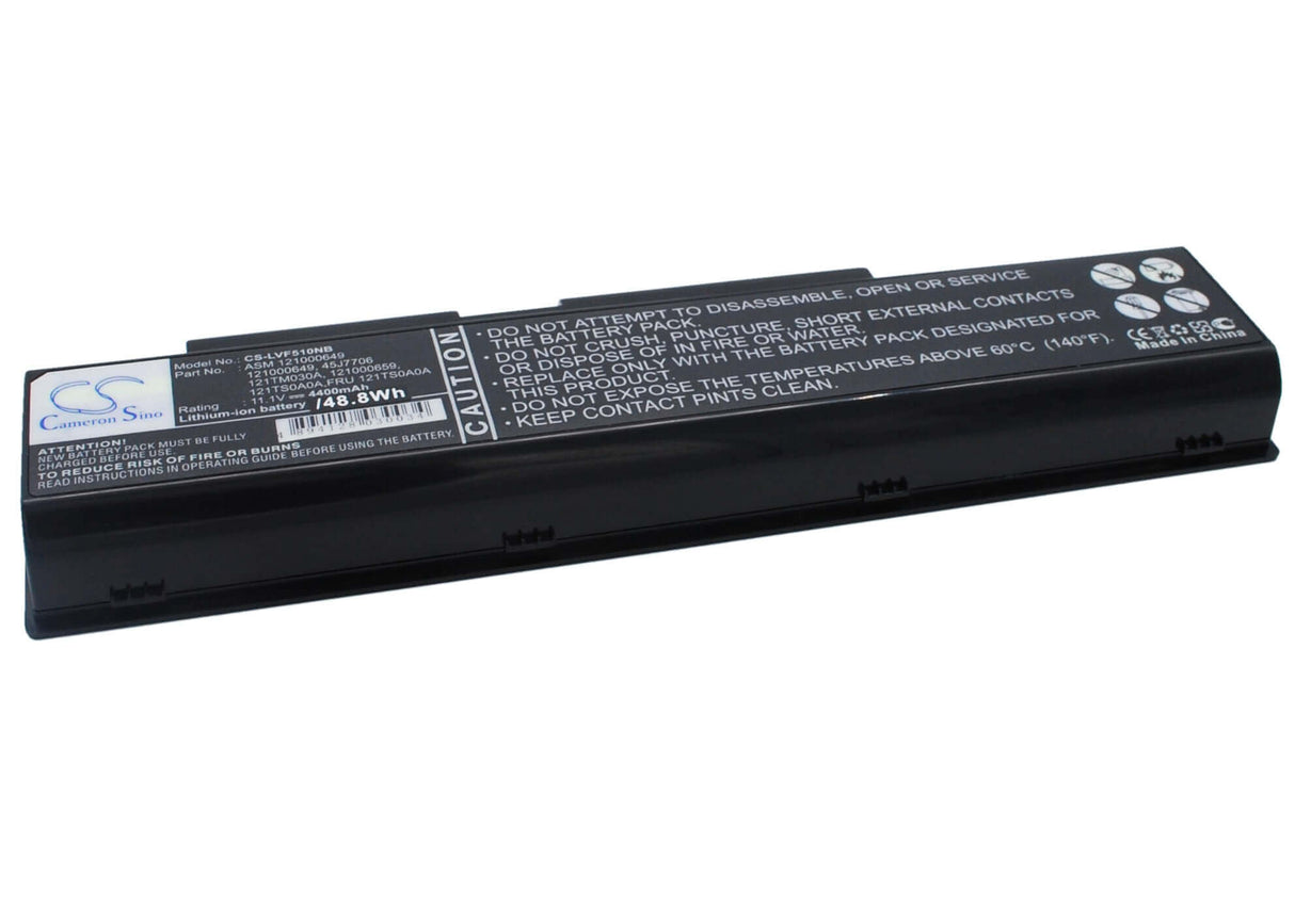Black Battery For Lenovo Ideapad Y710, Ideapad Y730, Ideapad Y530 11.1v, 4400mah - 48.84wh Notebook, Laptop Cameron Sino Technology Limited