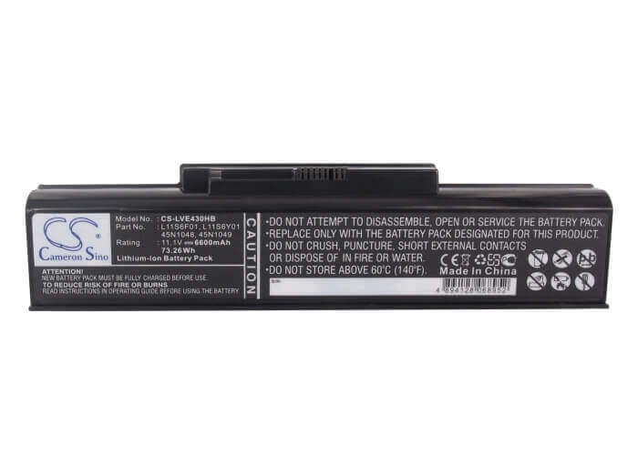 Black Battery For Lenovo Thinkpad Edge E430, Thinkpad Edge E435, Thinkpad Edge E43a 11.1v, 6600mah - 73.26wh Notebook, Laptop Cameron Sino Technology Limited