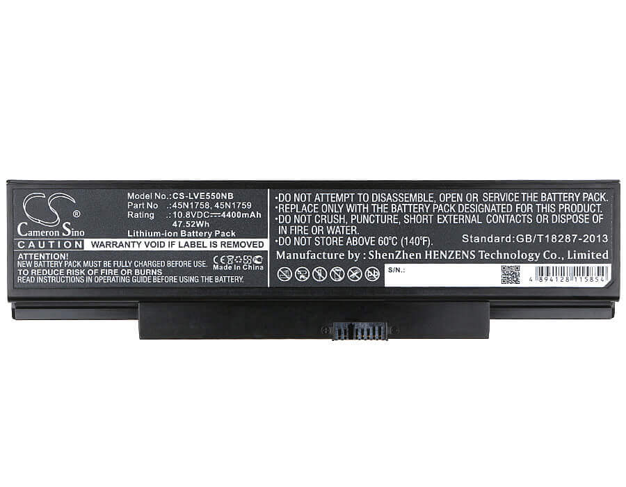Black Battery For Lenovo Thinkpad Edge E550, Thinkpad Edge E550c, Thinkpad Edge E555 10.8v, 4400mah - 47.52wh Notebook, Laptop Cameron Sino Technology Limited