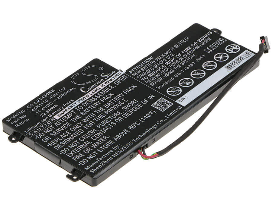 Black Battery For Lenovo Thinkpad T450, Thinkpad T440, Thinkpad K2450 11.4v, 2000mah - 22.80wh Notebook, Laptop Cameron Sino Technology Limited