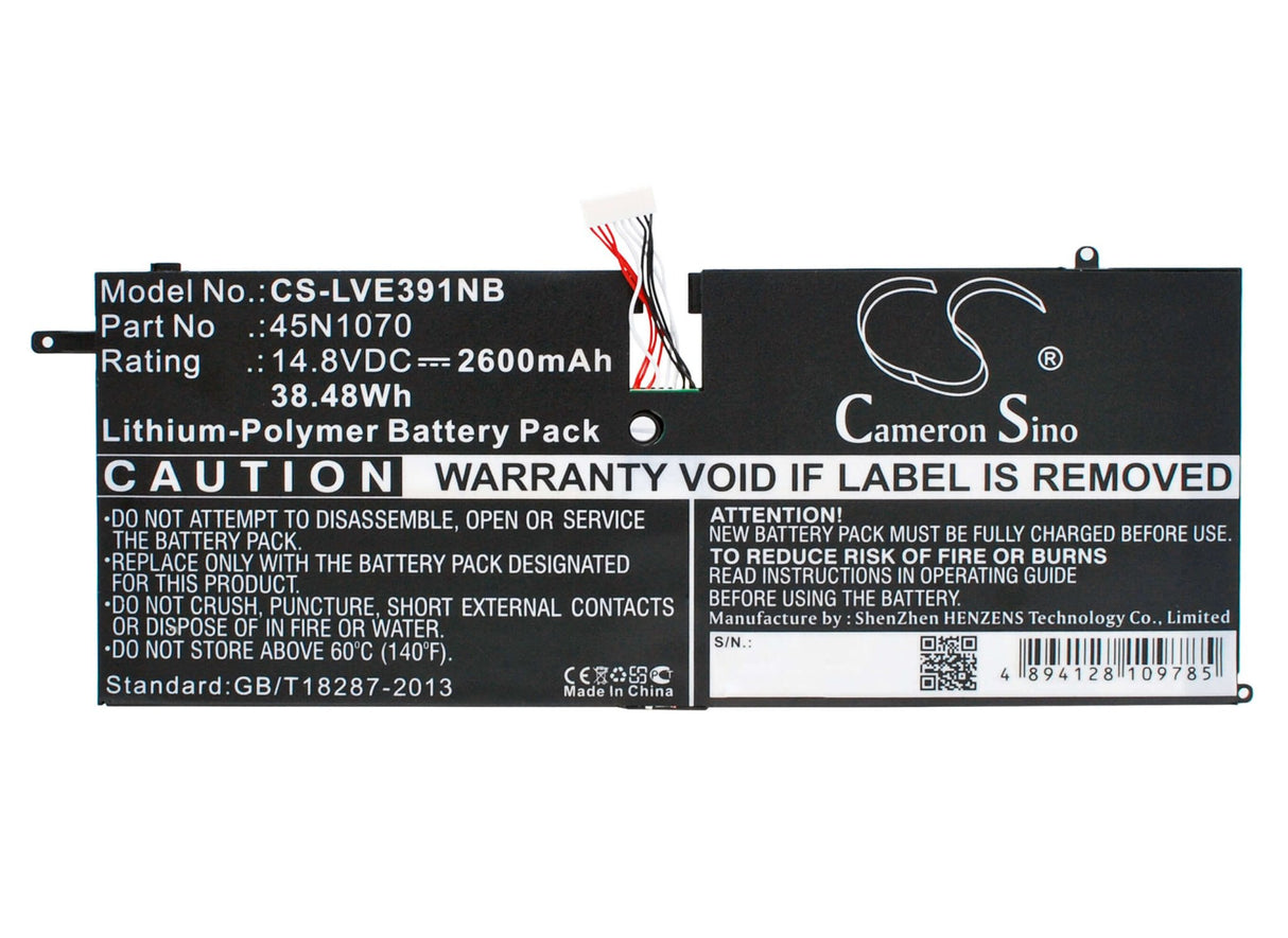 Black Battery For Lenovo Thinkpad X1 Carbon 3444, Thinkpad X1 Carbon 3448, Thinkpad X1 Carbon 3460 14.8v, 2600mah - 38.48wh Notebook, Laptop Cameron Sino Technology Limited