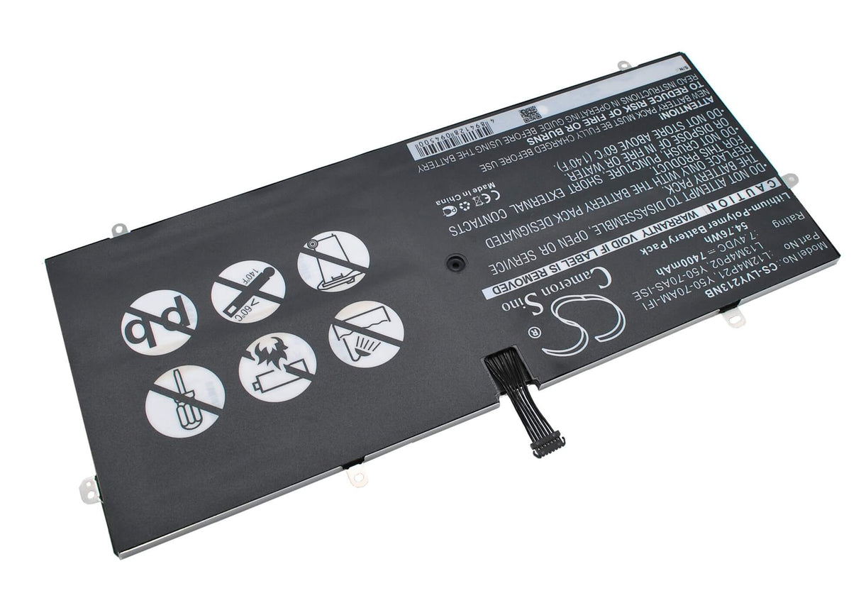 Black Battery For Lenovo Yoga 2 Pro Ultrabook, Yoga 2 Ultrabook, Yoga 2 Pro 13.3" 7.4v, 7400mah - 54.76wh Notebook, Laptop Cameron Sino Technology Limited
