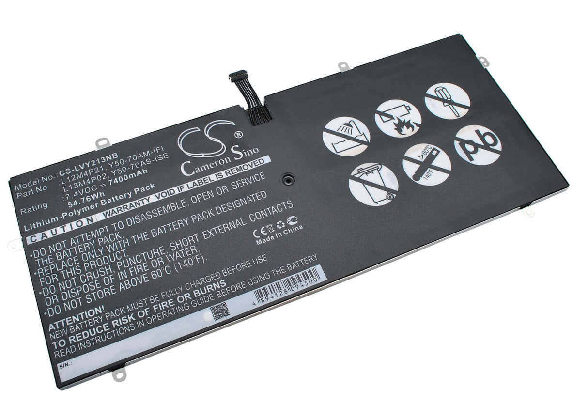 Black Battery For Lenovo Yoga 2 Pro Ultrabook, Yoga 2 Ultrabook, Yoga 2 Pro 13.3" 7.4v, 7400mah - 54.76wh Notebook, Laptop Cameron Sino Technology Limited