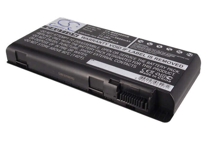 Black Battery For Medion Erazer X6813, Erazer X6811 11.1v, 6600mah - 73.26wh Notebook, Laptop Cameron Sino Technology Limited