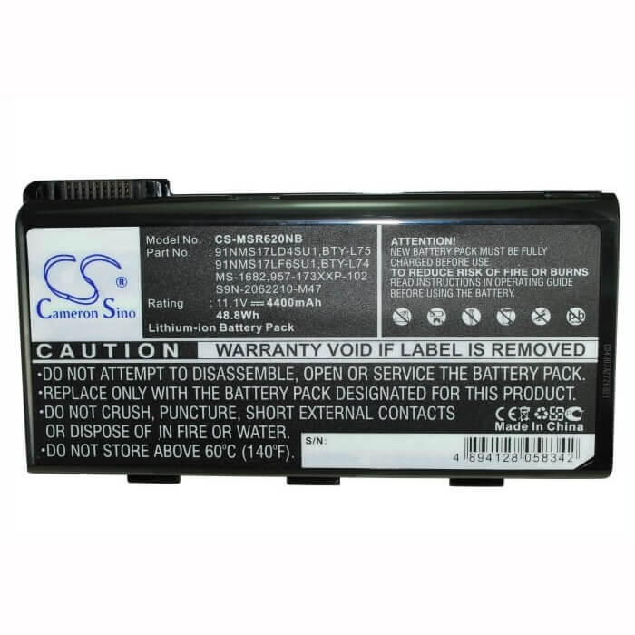Notebook battery For Msi A5000, Msi A6000, A6005 11.1v, 4400mah - 48.84wh Notebook, Laptop Cameron Sino Technology Limited