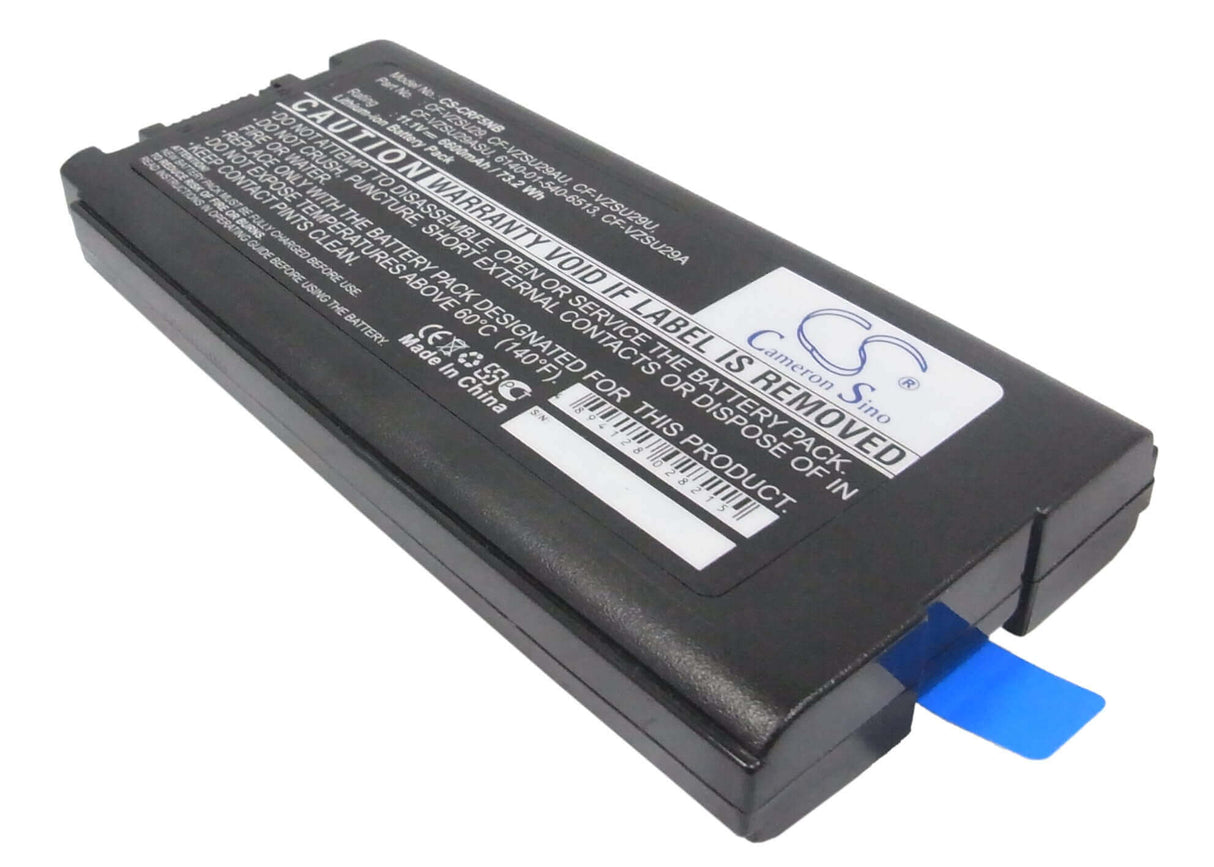 Black Battery For Panasonic Toughbook Cf-29, Toughbook Cf-29a, Toughbook Cf-29e 11.1v, 6600mah - 73.26wh Notebook, Laptop Cameron Sino Technology Limited