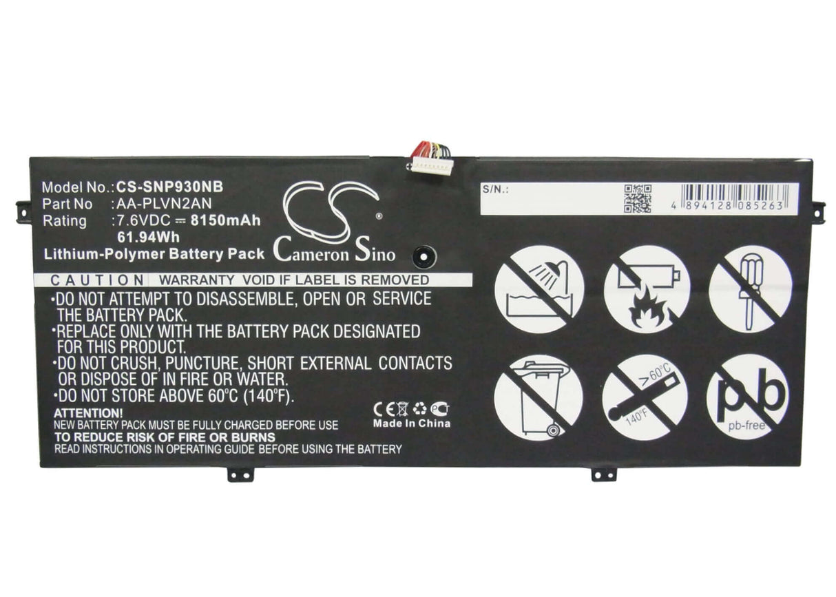 Batterie noire pour Samsung Np930x5j, Np930x5j-s01us, Ativ Book 9 7.6v, 8150mah - 61.94wh Batteries pour l'électronique Cameron Sino Technology Limited (Suspendu)
