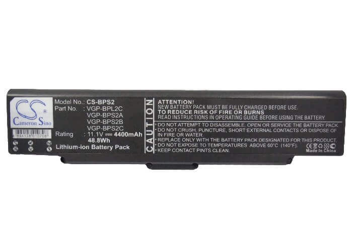 Black Battery For Sony S49cp/ B, Vaio Vgc-lb52b, Vaio Vgn-fj92s 11.1v, 4400mah - 48.84wh Notebook, Laptop Cameron Sino Technology Limited