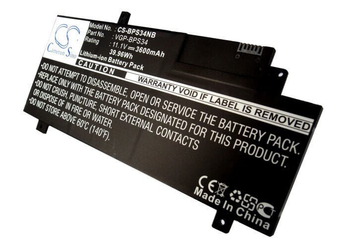 Black Battery For Sony Vaio-ca46, Vaio-ca47, Vaio-ca48 11.1v, 3600mah - 39.96wh Notebook, Laptop Cameron Sino Technology Limited