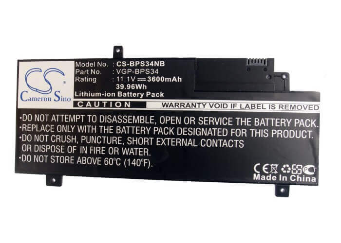 Black Battery For Sony Vaio-ca46, Vaio-ca47, Vaio-ca48 11.1v, 3600mah - 39.96wh Notebook, Laptop Cameron Sino Technology Limited