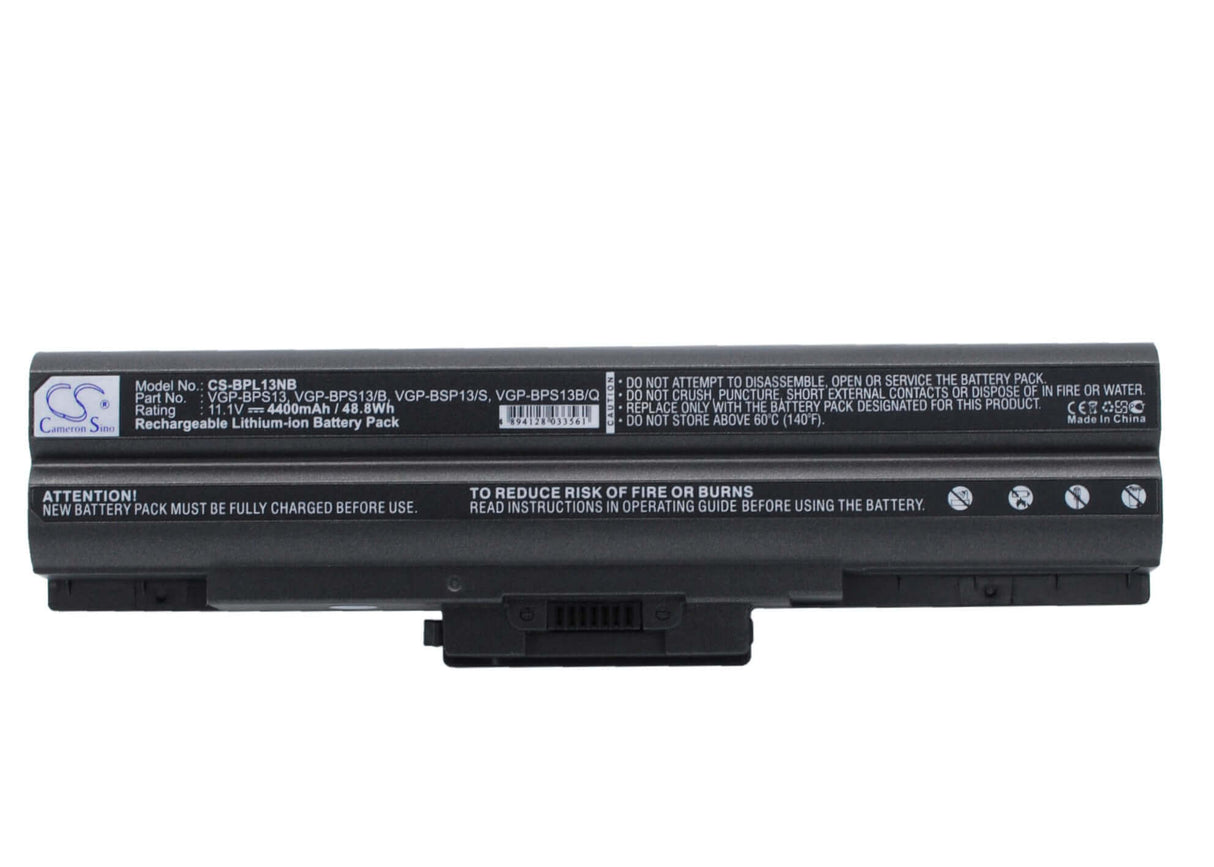 Black Battery For Sony Vaio Vgn-aw230j/h, Vaio Vgn-aw235j/b, Vaio Vgn-aw290jfq 11.1v, 4400mah - 48.84wh Notebook, Laptop Cameron Sino Technology Limited