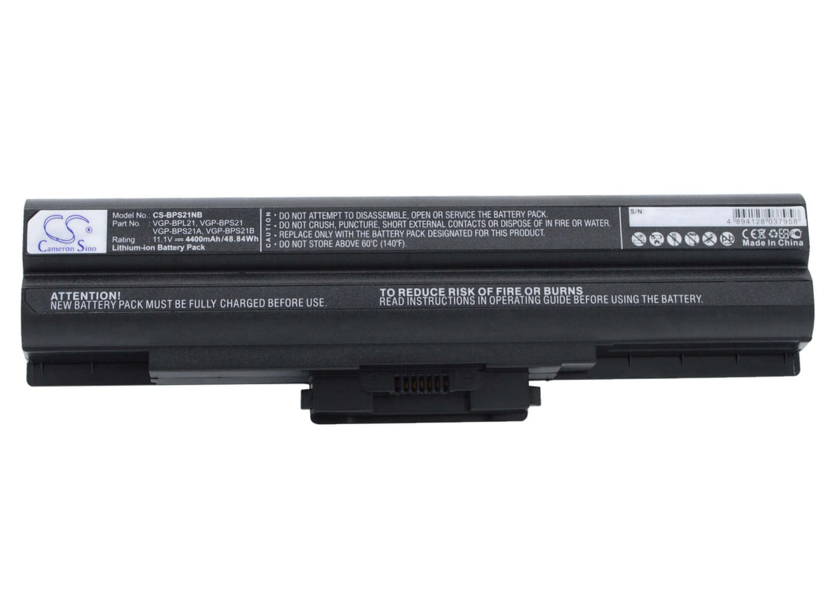 Black Battery For Sony Vaio Vgn-aw41jf, Vaio Vgn-aw41mf, Vaio Vgn-aw41xh 11.1v, 4400mah - 48.84wh Notebook, Laptop Cameron Sino Technology Limited