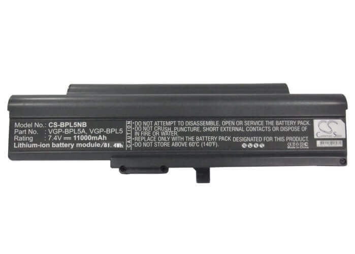 Black Battery For Sony Vaio Vgn-tx56c/w, Vaio Vgn-tx16sp/w, Vaio Vgn-tx2xp/l 7.4v, 11000mah - 81.40wh Notebook, Laptop Cameron Sino Technology Limited