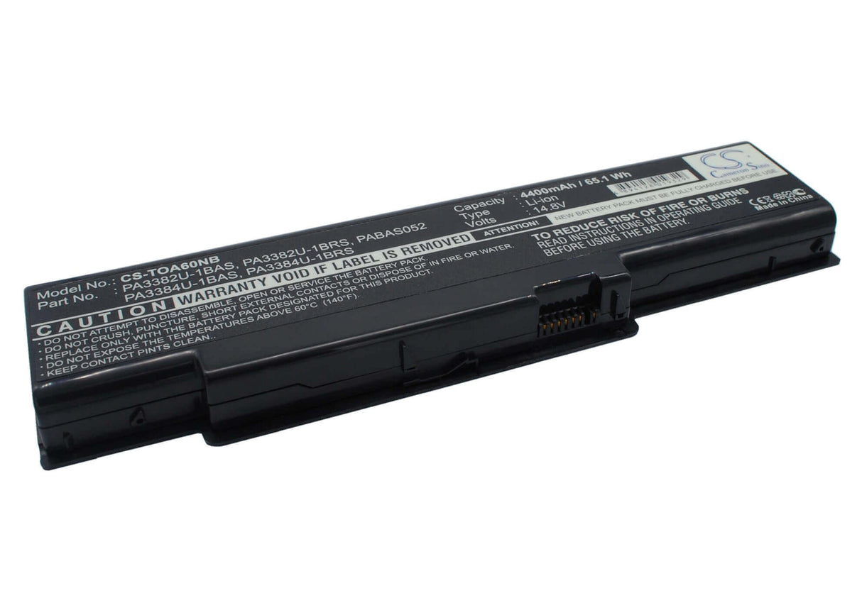 Black Battery For Toshiba Dynabook Ax/2, Satellite A60-sp159, Satellite A65 Series 14.8v, 4400mah - 65.12wh Notebook, Laptop Cameron Sino Technology Limited