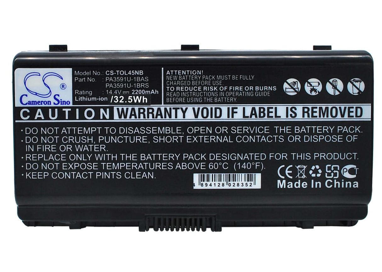 Black Battery For Toshiba Equium L40-10u, Equium L40-14i, Equium L40-156 14.4v, 2200mah - 31.68wh Batteries for Electronics Cameron Sino Technology Limited (Suspended)