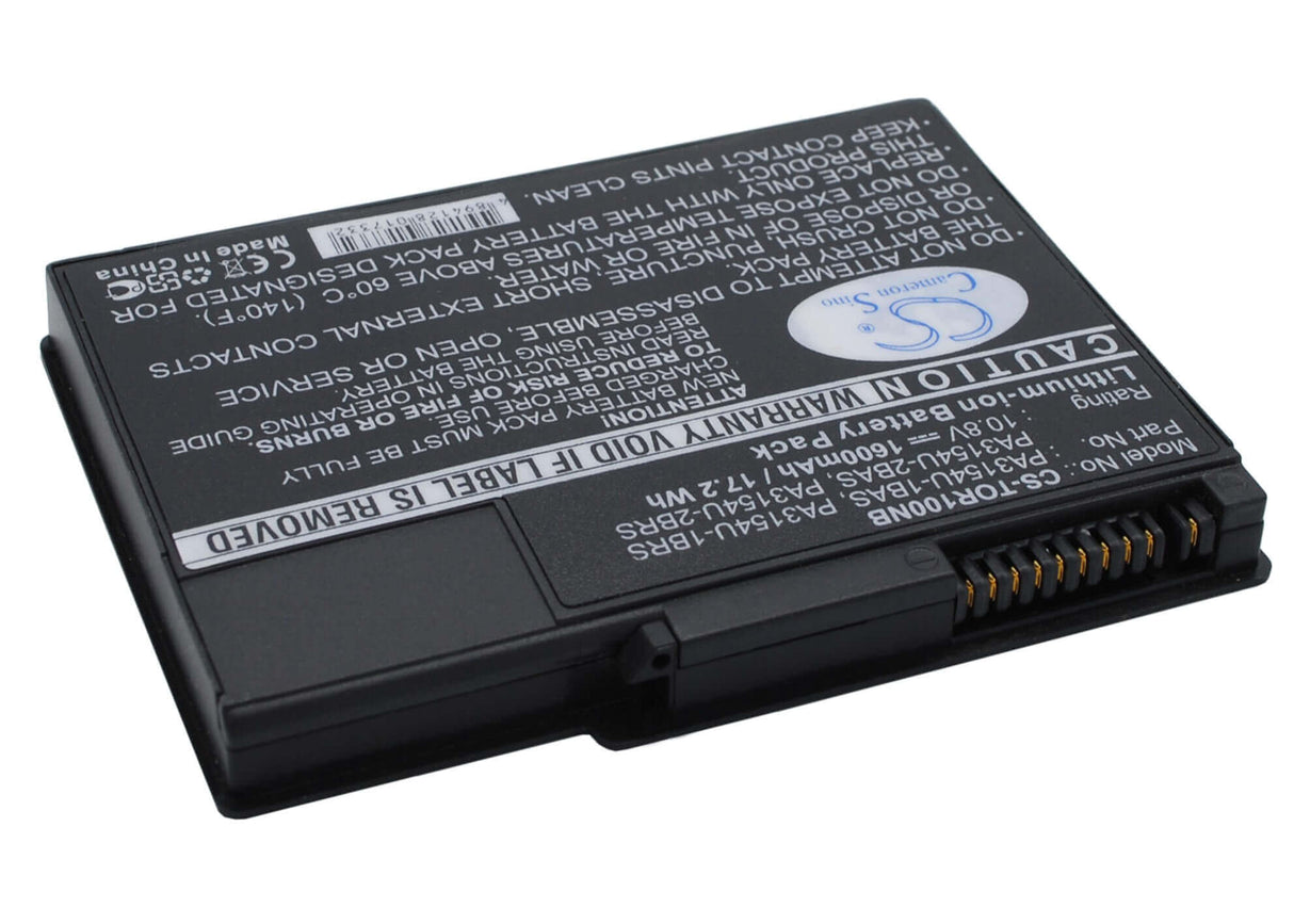 Black Battery For Toshiba Portege 2010, Portege 2000, Portege R100 10.8v, 1600mah - 17.28wh Notebook, Laptop Cameron Sino Technology Limited