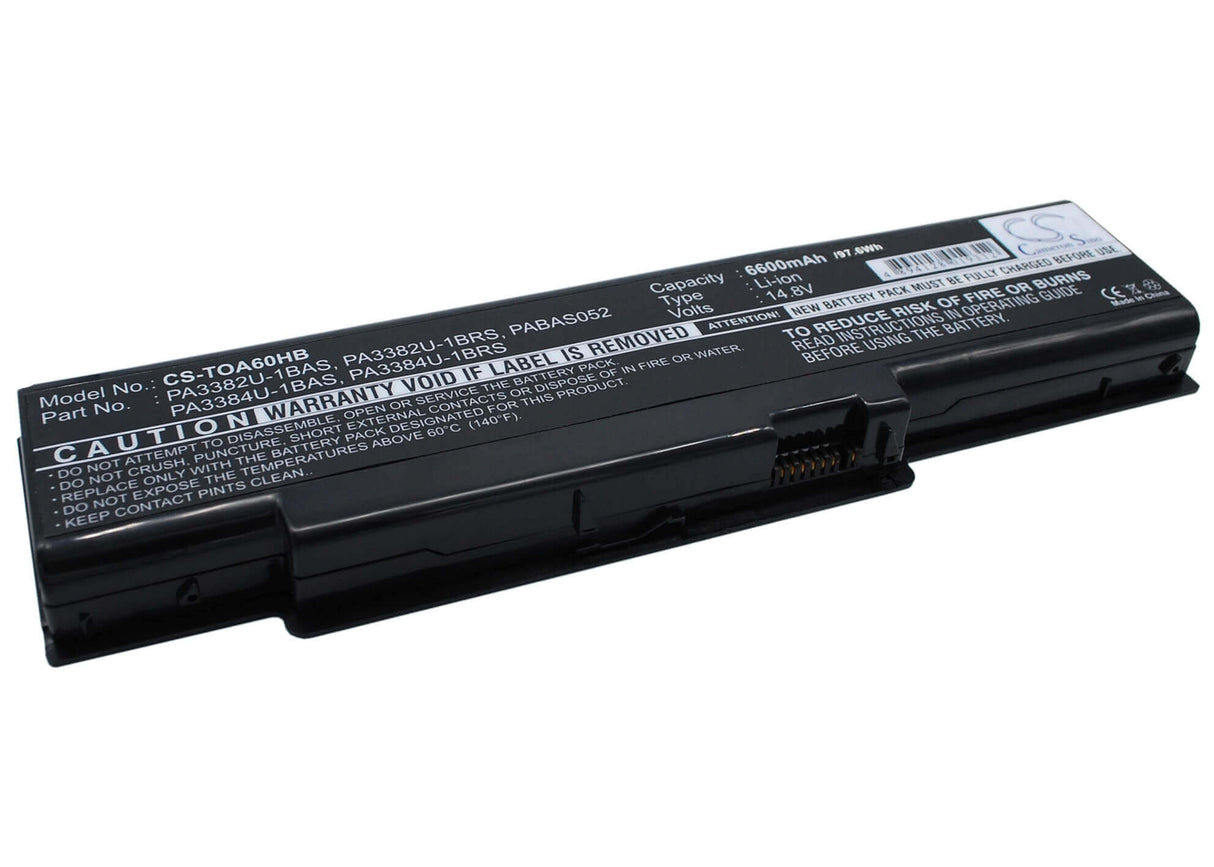 Black Battery For Toshiba Satellite A60-s1591, Satellite A60-s156, Satellite A60-743 14.8v, 6600mah - 97.68wh Notebook, Laptop Cameron Sino Technology Limited